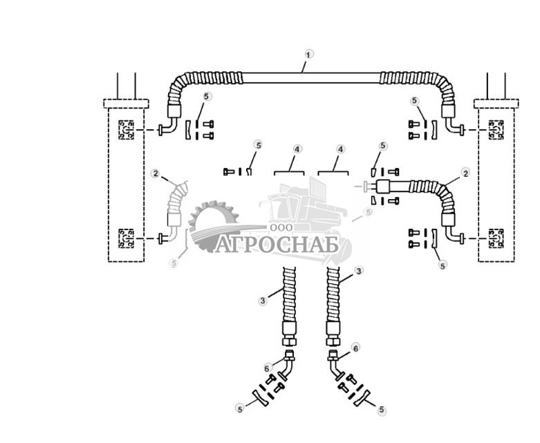 Гидравлические шланги, отвал бульдозера с механической регулировкой угла, 5,6 м (220,47 дюймов) - ST824861 256.jpg